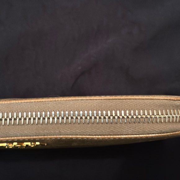 Prada Gold Saffiano Zip Wallet - Picture 8 of 13